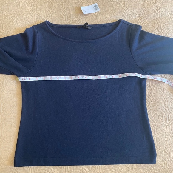 Banana Republic sweater 3/4 ruffle sleeve blue XS - Picture 4 of 11